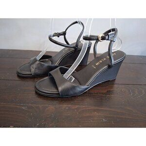 Anne Klein Silas Black Iflex Wedge Sandal/NWOB, Sz. 9